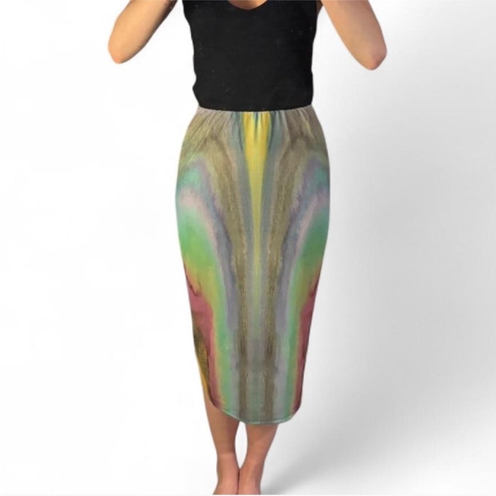 AFRM Lynn Rainbow Midi Skirt Size XS - Picture 4 of 7